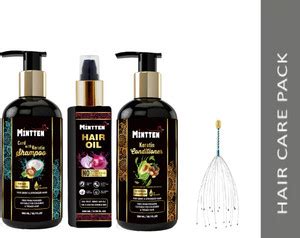 mintten KERATIN SMOOTH COMBO(SHAMPOO+CONDITIONER)+BLACK SEED ONION HAIR ...