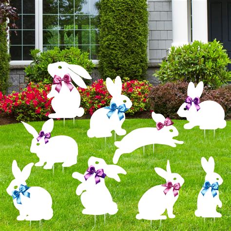 Amazon.com : Suzile 3 Pcs Easter Porch Standings Wooden Bunny Outdoor ...