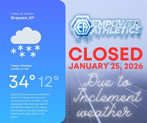 Empower - ️ Winter Weather Update — Sunday, January 25th ️ Due to the ...