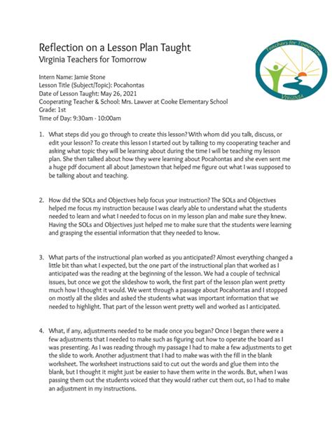 Image result for Lesson Plan Reflection