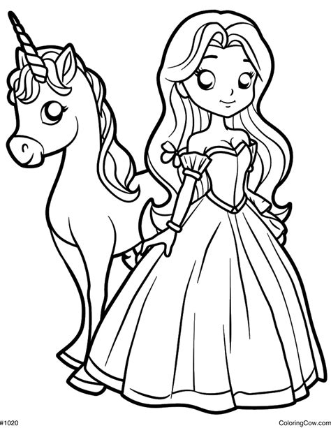Unicorn Cat Coloring Page