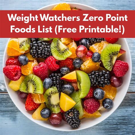 Weight Watchers Zero Point Foods List 2025/26 (Printable PDF + Free ...