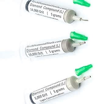 TechDiamondTools Diamond Polishing Paste Set of 3 Syringes X 5 Grams (L ...