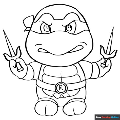 Raphael from Teenage Mutant Ninja Turtle Coloring Page | Easy Drawing ...