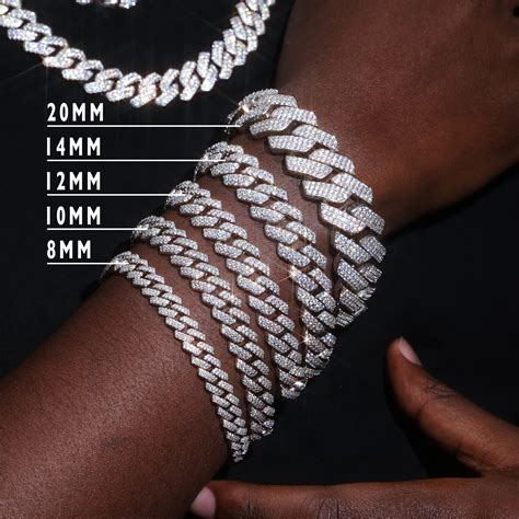 8MM-20MM S925 Silver Moissanite Prong Cuban Link Bracelet ALL SIZES ...