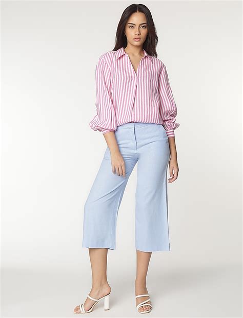 Buy Pure Linen Spread Collar Striped Shirt at Marks & Spencer