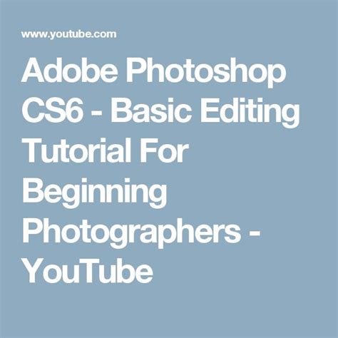 Image result for Photoshop CS6 Basic Tutorial