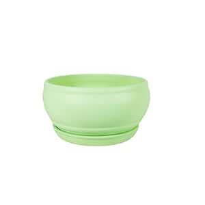 Lasaki Bowl Small Mint with Plate Mint_1 R4 Ceramic Pots for Indoor ...