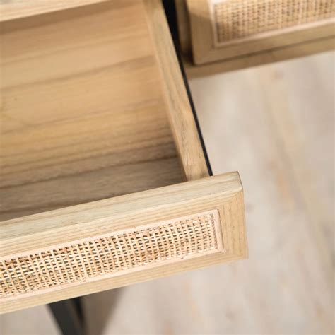 Armin Teak Wood & Rattan, Iron Study Table – Nismaaya Decor