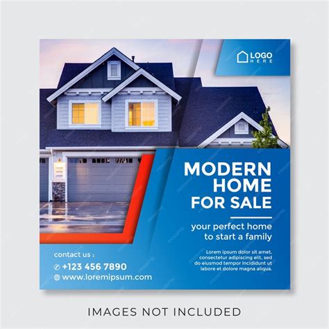 Home real estate property square banner for social media | Premium Vector