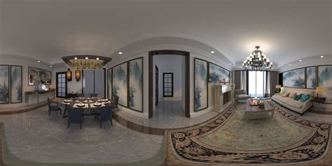 现代客餐厅全景VR效果图|空间|室内设计|咸鱼我干 - 原创作品 - 站酷 (ZCOOL)