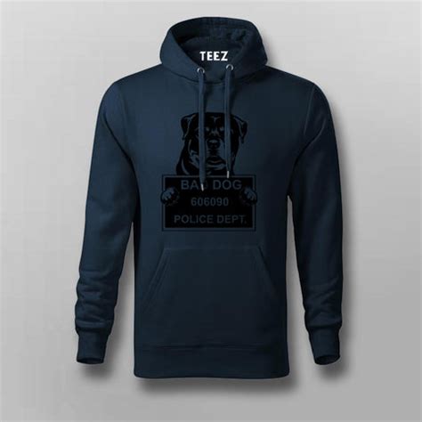 Bad Criminal Rottweiler Dog Police Station Mugshot Hoodies For Men ...