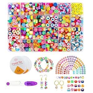 Venzina® 480pcs Polymer Clay Beads for Jewellery Making, 24 Styles ...