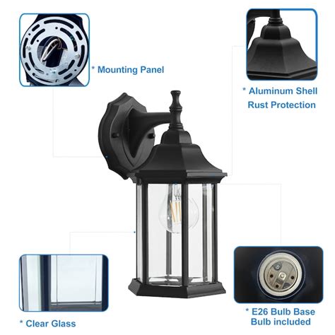 Lucere Wall Sconce 2-Pack 2-Light 12.2-in H Matte Black LED Outdoor ...