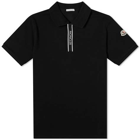 Moncler Men's Piquet Polo Shirt in Black Moncler