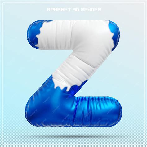 Premium PSD | Blue letter z font bubble alphabet 3d render