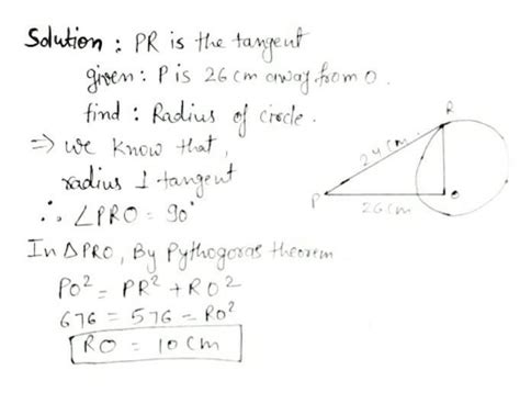 in the given figure, point P is 26 cm away from the centre O of a ...