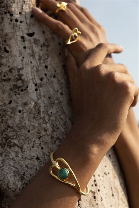 Heart Eye Cuff - Malachite - Manifest Design