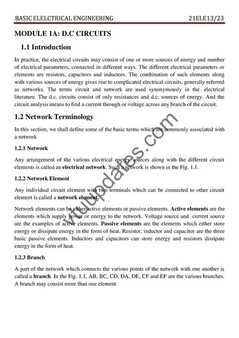 Vtuupdates - Vtu notes on ele - Dept of EEE, ATMECE MODULE 1A: D ...