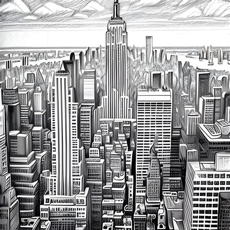 New york city, Pencil Sketch - Arthub.ai