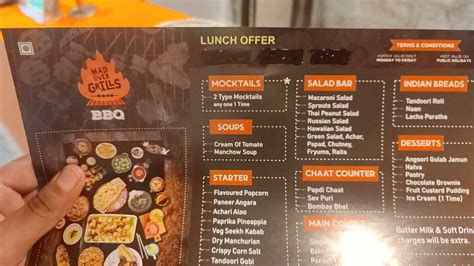 Menu at Mad Over Grills (Nikol), Ahmedabad, 3rd Floor
