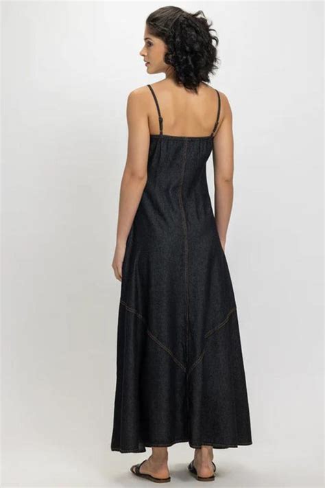 Button Down Denim Dress (Black)