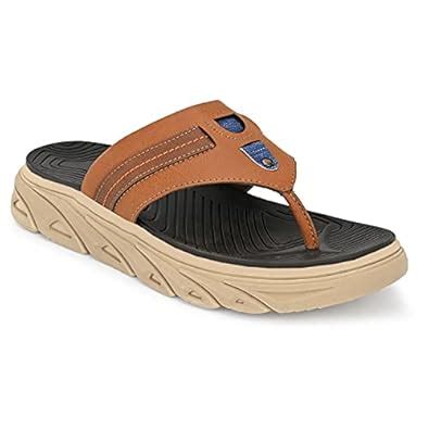 Buy Softio Men's Casual Leather Flip Flop (Tan)-7Uk at Amazon.in