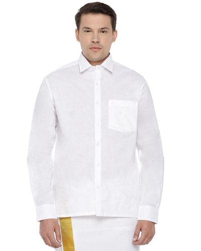 Pure Cotton Shirts Online | White Shirts for Men | Uathayam