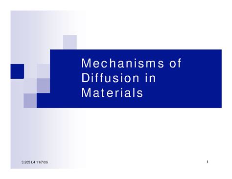 Atomistic Mechanisms of Diffusion - M e c ha nism s of Diffusion in M a ...