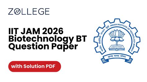 IIT JAM 2026 Biotechnology (BT) Question Paper with Solutions