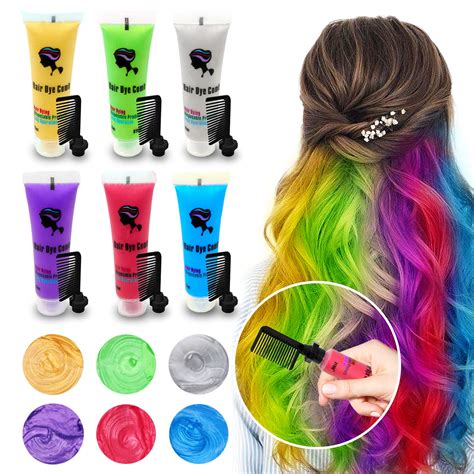 Buy Byhoo 6PCS Temporary Hair Dye for Dark Hair, Hair Chalk for Girls ...