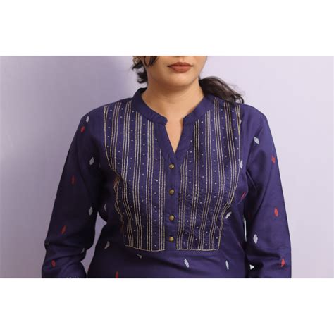 Bandita Blue Kurti – Sacche Dhaage Fashion