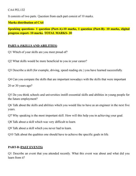 CA4 PEL132 - english study materials - CA4 PEL It consists of two parts ...