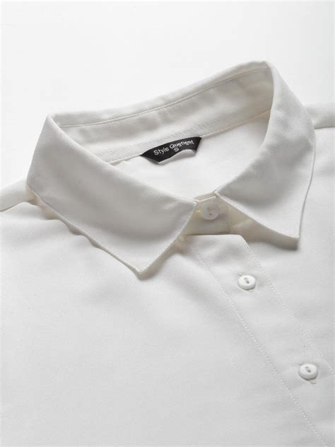 Style Quotient Women Solid White Polymoss Regular Formal Shirt ...
