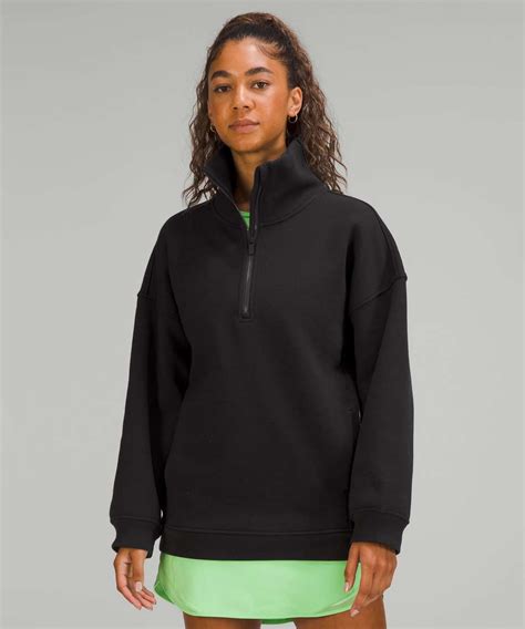 Lululemon Thick Fleece Half-Zip - Black - lulu fanatics