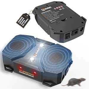 KINRIC 6th Gen Ultrasound Rat Repellent for Car, with 6 Strobe Light ...
