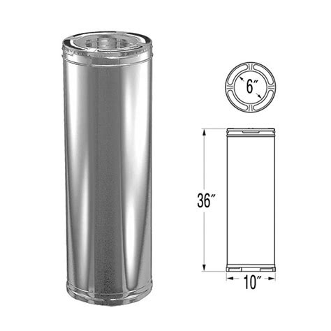 DuraPlus 6'' x 36'' Stainless Steel Chimney Pipe - 9017SS | Chimney ...