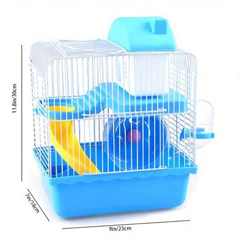 Hamster Cage, Hamster Habitat 2 Tier Portable Large Space Animal Home ...