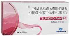 Telmikind Amh 80 Tablet 10 - Uses, Side Effects, Dosage, Price | Truemeds