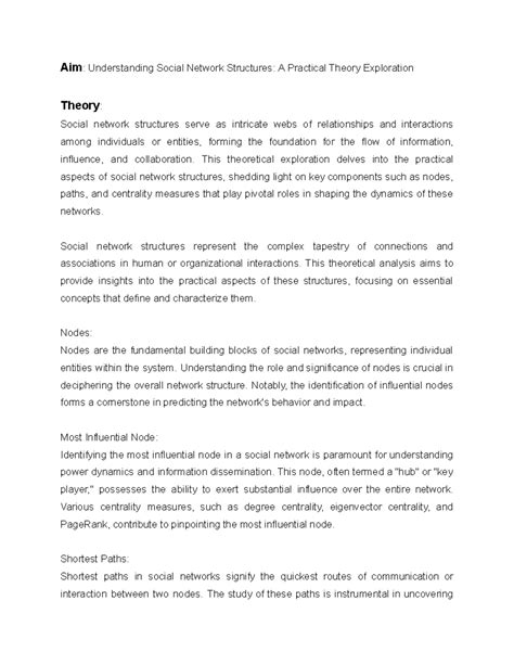 Social media analytics experiment - Aim: Understanding Social Network ...