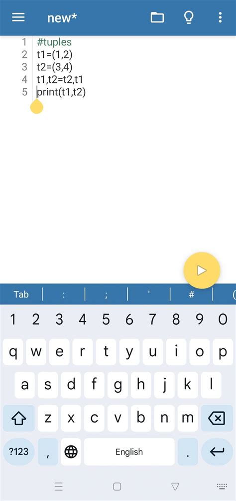 #1.Question: Swap elements of two tuples. *Sample Input: (1, 2) (3, 4 ...
