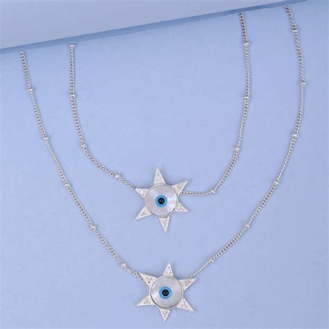 Buy Silver Evil Eye Star Anklet Online - Unniyarcha – Unniyarcha