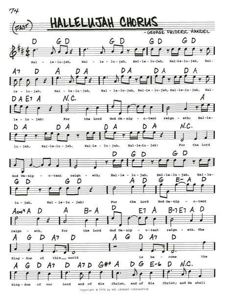 Hallelujah Chorus (Real Book – Melody, Lyrics & Chords) - Sheet Music