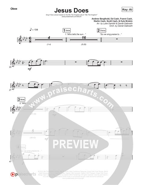 Jesus Does (Sing It Now) Oboe Sheet Music PDF (We The Kingdom / Arr ...