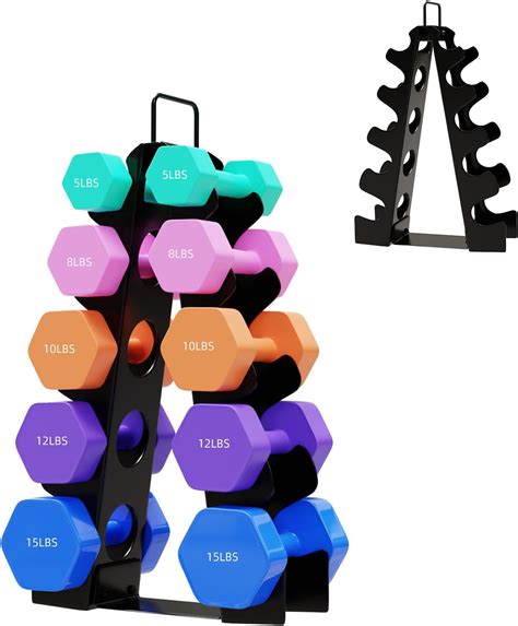 Dumbbell Rack Stand Only, OKUGAFIT 5 Tier Compact A-Frame Dumbbell Rack ...