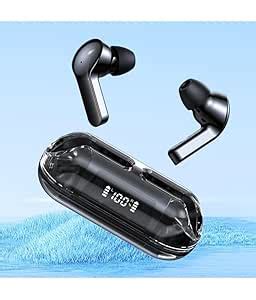 DMJ- S10 Pro On Ear TWS - Transparent Digital Display Ear Buds : Amazon ...