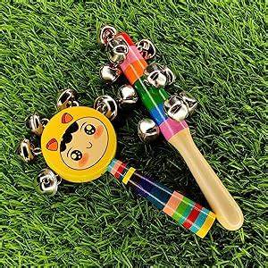 Vemlons Rattle Toys Wooden Non Toxic Colorful Rattle Toys for New Born ...