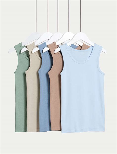 Buy 5pk Pure Cotton Vests (2-14 Yrs) at Marks & Spencer
