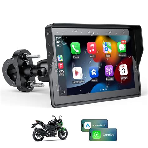 VVAVV 5" Motorcycle CarPlay Android Auto GPS Display Touchscreen Stereo ...