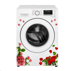 Devil designs 61 cm Red rose Washing Machine Sticker (Size :- 61 X 89 ...